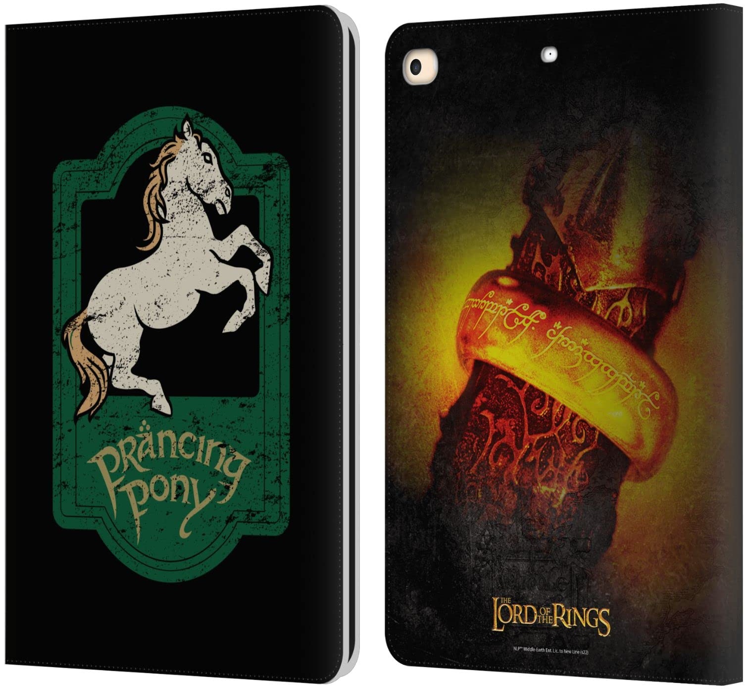 Head Case Designs Offizielle The Lord of The Rings The Fellowship of The Ring Prancing Pony Grafiken Leder Brieftaschen Handyhülle Hülle Huelle kompatibel mit Apple iPad 9.7 2017 / iPad 9.7 2018