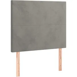 vidaXL Boxspringbett mit Matratze Hellgrau 100x200 cm Samt - Grau