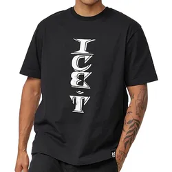 RE:COVERED X Ice T Herren T-Shirt mit Ice T Album Cover-Print Baumwoll-Shirt Rundhals-Shirt MMFAB499 Schwarz - M