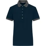 Daiber Damen Polo-Shirt "JN1303" - L - navy/anthracite-melange