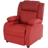 Mendler Fernsehsessel Relaxsessel Liege Sessel Lincoln, Kunstleder ~ rot