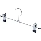 ANQI Hosenbügel mit Clips, Metallbügel mit verstellbaren Clips, Silber, 20er-Pack