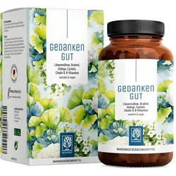 Löwenmähne, Brahmi, Ginkgo Biloba, L-Cystein, Cholin & B-Vitamine -  GEDANKENGUT - 120 vegane Kapseln - NATURTREU® 120 St
