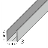 KANTOFLEX alfer clampline-U-Profil 2 m, 20.9 x 18 x 1.5 mm Aluminium eloxiert silber