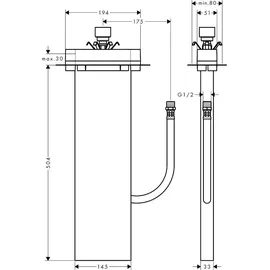 Hansgrohe sBox Grundkörper Wannenrand- und Fliesenrand 13560180