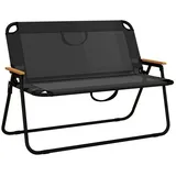 Outsunny Gartenbank, Sitzbank, Klappbare Campingbank, bis 220 kg belastbar, für Camping, Terrasse, Mesh, Schwarz, 108 x 65 x 73 cm