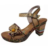 LAURA VITA Sandale Damen Beige/Grün 40