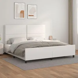 vidaXL Bettgestell mit Kopfteil 200 x 200 cm Weiß
