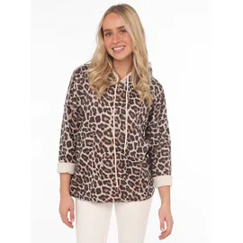 Zwillingsherz Leo Hoodie Animal-Muster Beige SM (S/M)