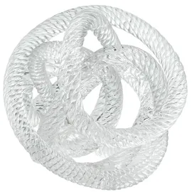 Casa Padrino Luxus Glas Deko Nautisches Pier Seil 15 x 15 x H. 15 cm - Büro Schreibtisch Wohnzimmer Deko Accessoires