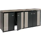MCW Mülltonnenbox O67-PK-4 260 x 125 x 84 cm schwarz