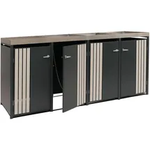 MCW Mülltonnenbox O67-PK-4 260 x 125 x 84 cm schwarz