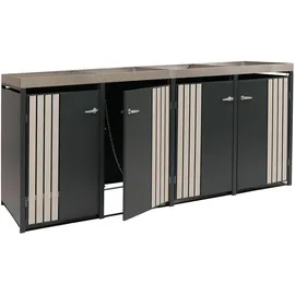 MCW Mülltonnenbox O67-PK-4 260 x 125 x 84 cm schwarz