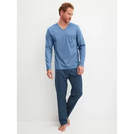 CALIDA Schlafanzug Relax Imprint 2 Blau XXL (58/60)