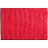 MSV Badteppich Badvorleger Duschvorleger Chenille Hochflor Badematte 40x60 cm – Rot