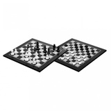 Philos 2802 - Schach-Dame-Set, schwarz/weiß, Feld 40 mm