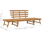 vidaXL Gartenbank 190 x 64 x 74 cm Braun