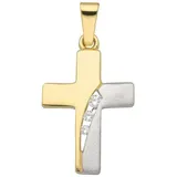 Adelia ́s Kreuzanhänger Damen & Herren 333 Gold Kreuz Anhänger mit Zirkonia, mit Zirkonia für Damen & Herren goldfarben