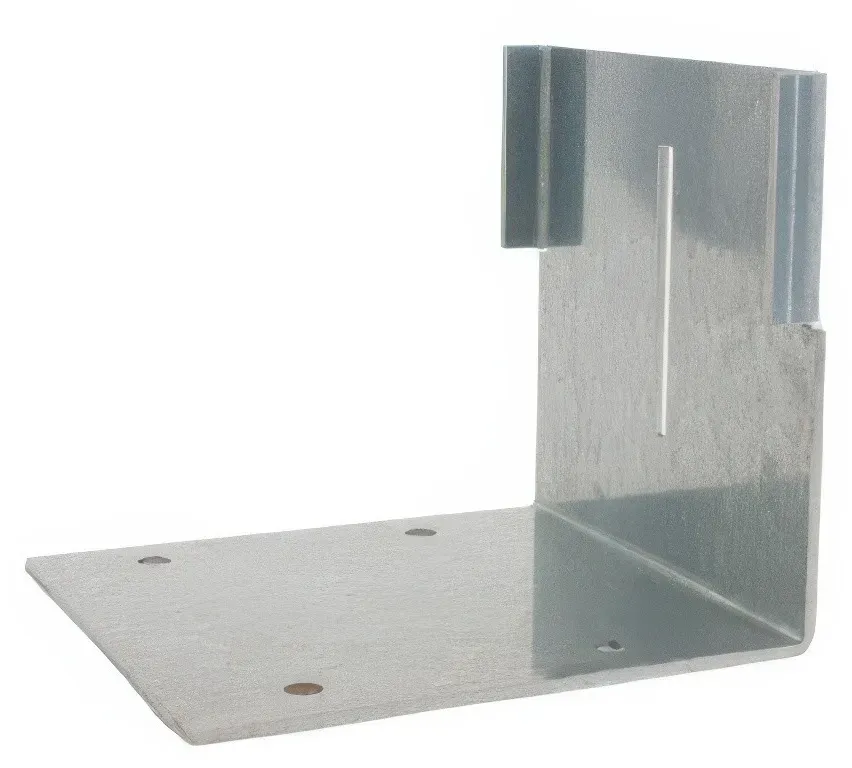 Gabionen Halter zum Aufdübeln – Gabionen-Halter aus Stahl (verzinkt), Varianten – L-förmiger Gabionenpfostenhalter – Halter für Gabionenzaun