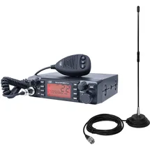 PNI CB Radio Escort HP 9001 PRO ASQ einstellbar, AM-FM, 12 V / 24 V, 4 W + CB-Antenne Extra 40 mit Magnet, 30 W, 26-30 MHz, SWR 1,0, Glasfaser