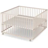 Sämann Laufgitter mit Matratze Cloud Air - natur - Premium Kollektion | Gr.: 120x120 cm