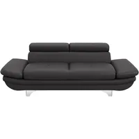 2-Sitzer COTTA "Enterprise", grau, B:218cm H:91cm T:104cm, Softlux-Kunstleder;Luxus-Kunstleder, Sofas, Big-Sofa, mit Armteilverstellung & Kopfteilverstellung