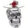 MCW Beistelltisch Totenkopf MCW-A19, Polyresin Glastisch Wohnzimmertisch, silber 52x55x55cm