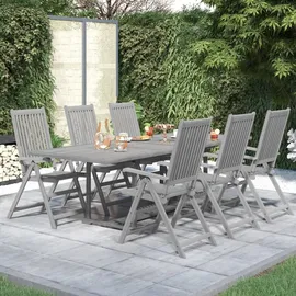 vidaXL Garten-Essgruppe 7-tlg. grau 47278
