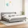 vidaXL Boxspringbett mit Matratze Hellgrau 160x200 cm Stoff - Grau