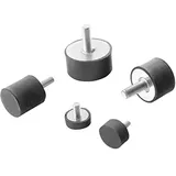 Maschinenfuß Möbelfuß Gummi-Metall-Element mit einseitigem Gewinde Diverse Größen TypD (M8 x 20, 30 x 10)