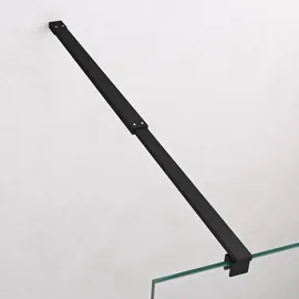 mai & mai Duschwand für Dusche Duschabtrennung 110x200cm Walk-In Schwarz ESG-Sicherheitsglas 10mm NANO Glas BRAM3 Bremen2K