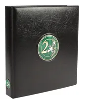 Schwäbische Albumfabrik Safe 7343 Premium Münzalbum "2 Euro Universal" + 2 x Münzhüllen 7393S mit farbigen Vordruckblättern + Sticker-Set Flaggen - Jahreszahlen