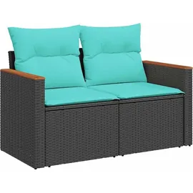 vidaXL Gartensofa-Set 9-tlg. schwarz