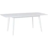 Beliani Esstisch Weiß 90 x 150 cm MDF Platte Furniert mit Holzbeine Ausziehbar Rechteckig Klassisch - Weiß