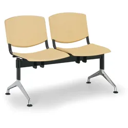 Kunststoff-Wartezimmerbank, Traversenbank SMILE, 2-sitzig, gelb