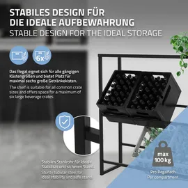 ML-Design Getränkekistenregal 100 x 32 x 108,5 cm Schwarz