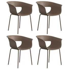 Outsunny Gartenstuhl 61 x 61 x 74 cm braun 4 St.
