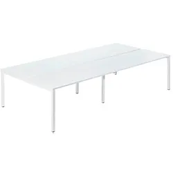 PAPERFLOW easyDesk Doppelschreibtisch weiß rechteckig, 4-Fuß-Gestell weiß 320,0 x 166,0 cm