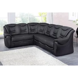 Ecksofa SIT & MORE "Bansin L-Form", schwarz, B:265cm H:94cm T:215cm, Luxus-Microfaser ALTARA NUBUCK (100% Polyester), SOFTLUX-Kunstleder, NaturLEDER (echtes Rindsleder)/Korpus SOFTLUX-Kunstleder, Sofas, wahlweise mit Bettfunktion