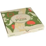 Papstar Pizzakartons pure weiß, rot, grün, creme 24,0 x 3,0 cm, 100 St.