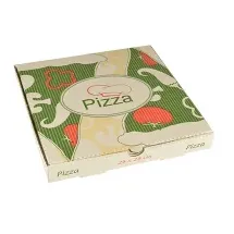 Papstar Pizzakartons pure weiß, rot, grün, creme 24,0 x 3,0 cm, 100 St.
