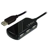 Lindy USB 2.0 Active Extension Hub, 8 M - Black