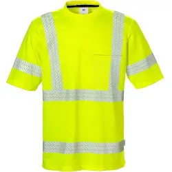 Fristads® Warnschutz T-Shirt 7407 THV, Stiby mit UV-Schutz, gelb 1 Stück, Größe: 4XL