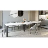 Endo-Moebel Kulissen-Esstisch "Simo 290" 130cm-290cm ausziehbar ausziehbar, elegant, stabil, 40cm Erweiterungsplatten, extra lang und groß, XXL weiß