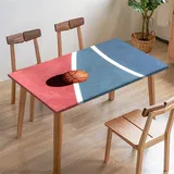 Morbuy Rechteckige Muster Elastische Tischdecke, Rechteckig Tischdecke mit Gummizug Spanntischdecke Gartentischdecke für Outdoor Picknick Camping Partys (Basketball,80x80cm)