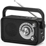 Padwa Lifestyle Tragbares Radio AM,FM,SW,UKW Kofferradio Netz und Batteriebetrieb mit Bestem Empfang, Eingebautem Lautsprecher, Kopfhöreranschluss, fürZuhause/Outdoor/Camping/Notfall