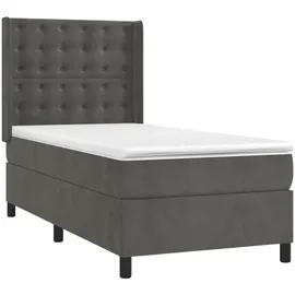 vidaXL Boxspringbett 100 x 200 cm Dunkelgrau