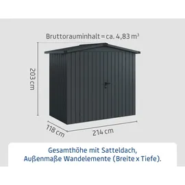 EcoStar Gerätehaus 2,14 x 1,18 m Anthrazit