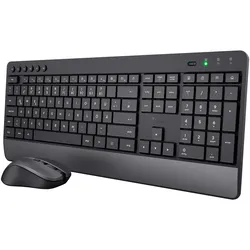 TRUST Black Weeks % | Trezo Comfort kabelloses Tastatur & Maus Set - Deutsches QWERTZ-Layout