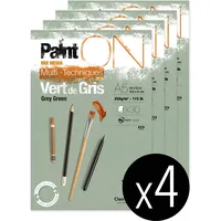 Clairefontaine 4x Block A5, kopfseitig geleimt, 30 Blatt, 250g,